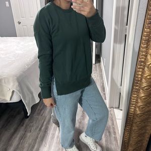Green crew neck